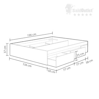 Cama Estructura Cajones Hellman Cambriam 150x190cm