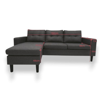 Sofá Chaiselongue Reversible Fiore 3 Plazas